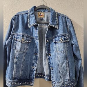 Don't Mess with Texas studded jean jacket